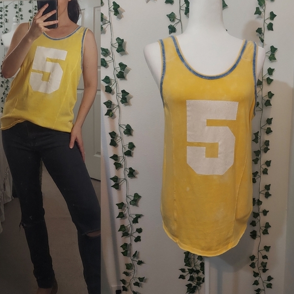 Free People Rare Jersey Tank Yellow XS - Picture 1 of 14